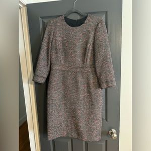 JCrew tweed long sleeve knee length dress